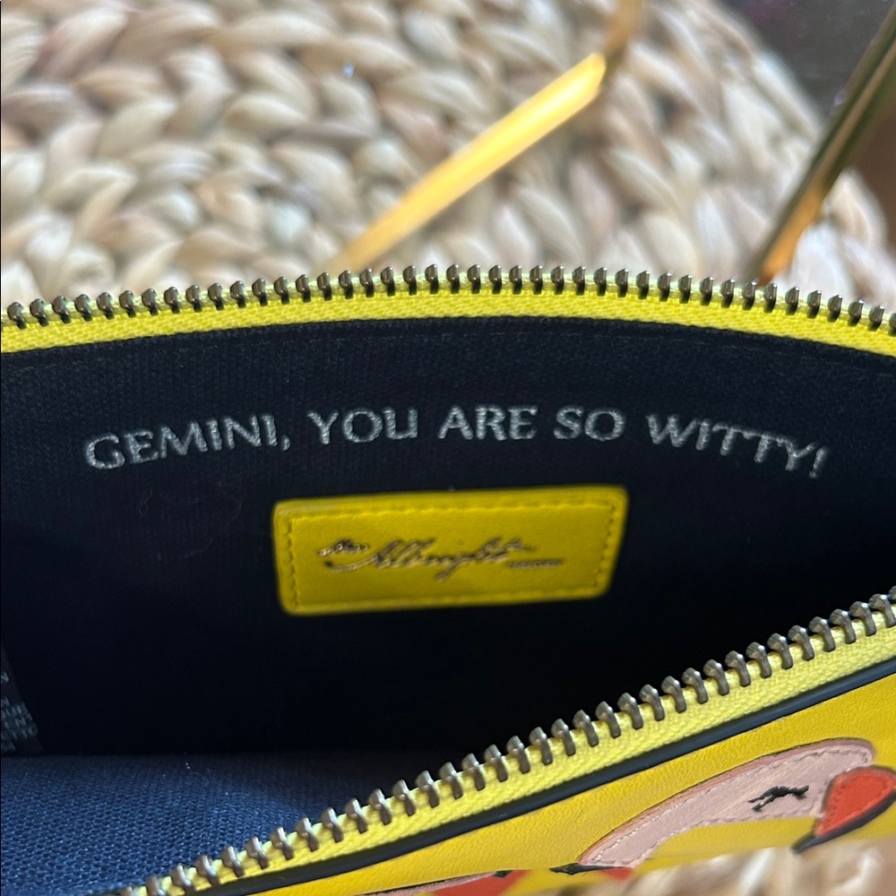 Anthropologie Yellow Flamingo Clutch-Gemini - Picture 2 of 5